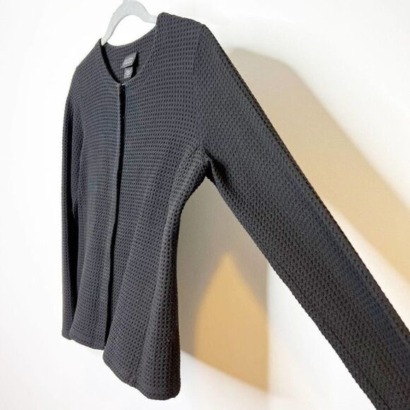 Eileen Fisher Womens Black Long Sleeve Round Neck Cardigan Sweater Size Small - Picture 3 of 6